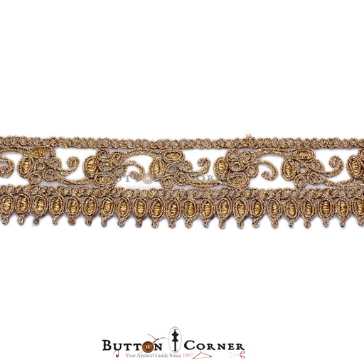 [GOTL613-ANTIQUE] Fancy Metallic Yarn Gota Lace