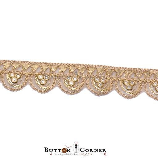 [AL958-ANTIQUE GOLD] Fancy Metallic Yarn Gota Lace