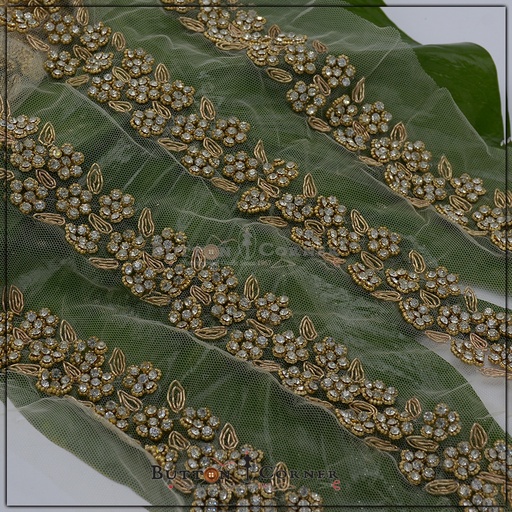 [FANL740-SILVER GOLD] Fancy Kundan Lace