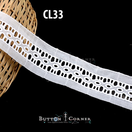 [CL33-WHITE] Cotton Joined Lace