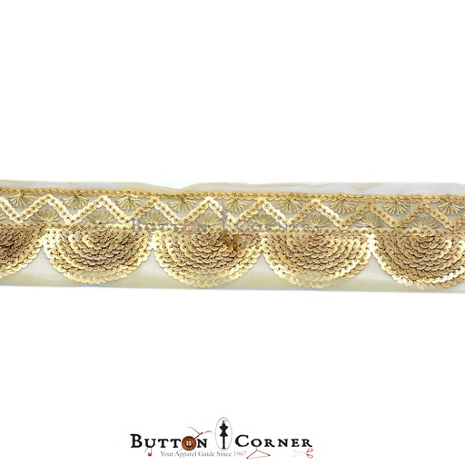 [FANL558-GOLD] Fancy Sequence Lace