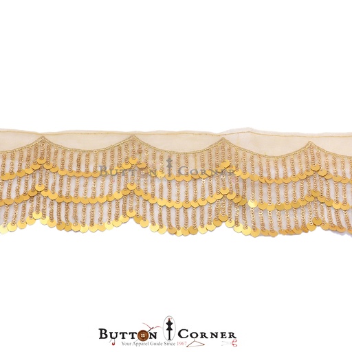 [FANL604-GOLD] Fancy Sequence Lace