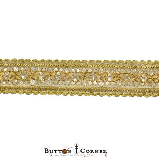 [MYB445-GOLD] Fancy Sequence Lace