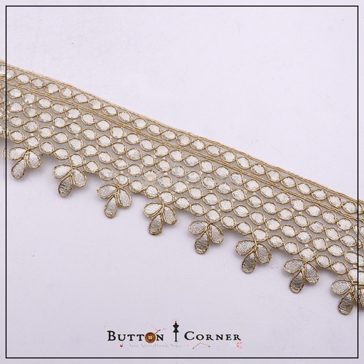 [ALBT1616-SILVER GOLD] Fancy Gota Lace