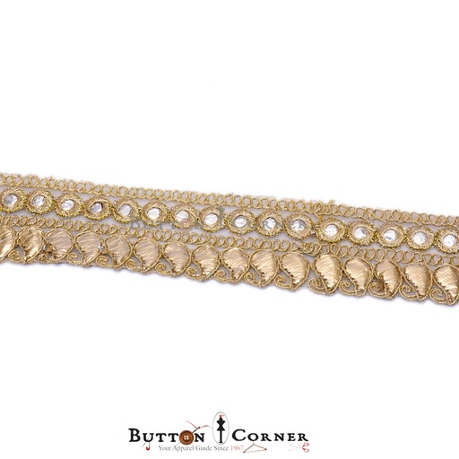 [GOTL605-GOLD] Fancy Gota Lace
