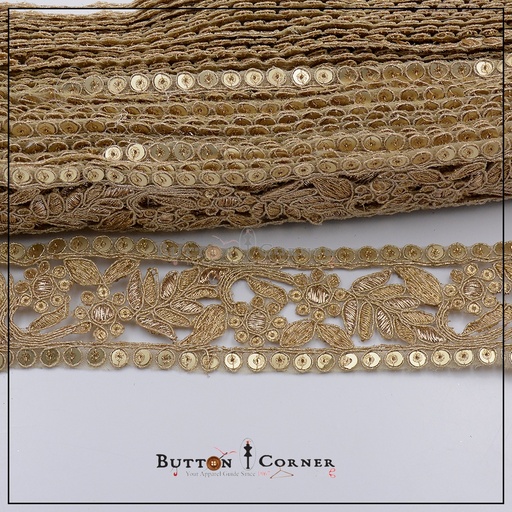 [AF18155 GOLD] Fancy Sequence Lace