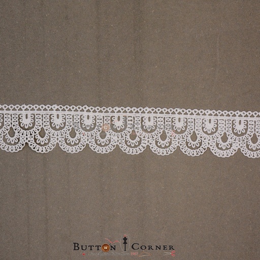 [D5827 WHITE] One Side Border Shuttle Lace