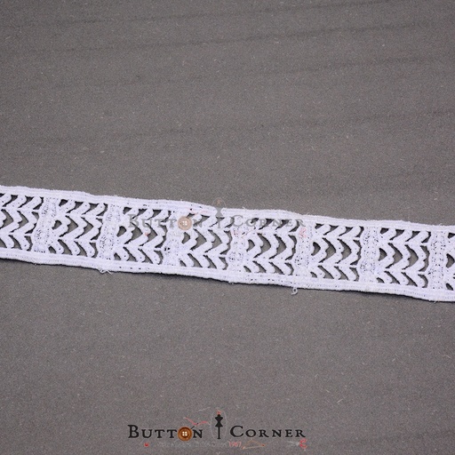 [D10876-WHITE] Double Side Border Shuttle Lace