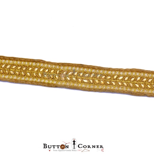 [FANL526-GOLD] Fancy Metallic Yarn Lace