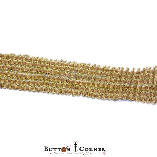 [EML221-LIGHT GOLD] Fancy Metallic Yarn Embroidery Lace