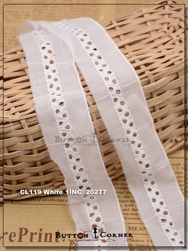[CL119-WHITE] Cotton Joined Lace