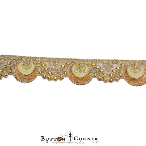 [FANL416-GOLD] Fancy Kundan Lace