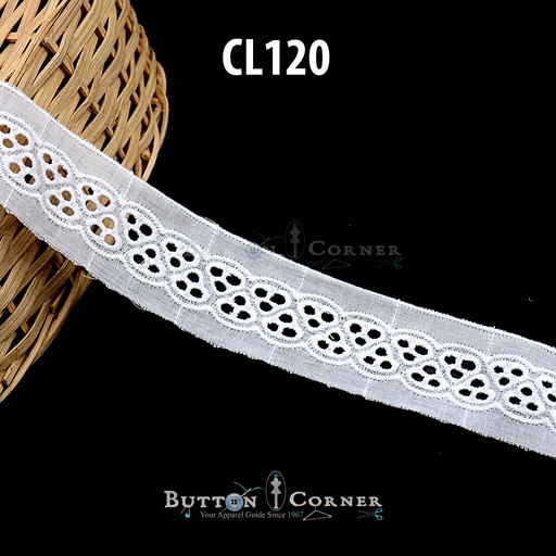 [CL120-WHITE] Cotton Joined Lace