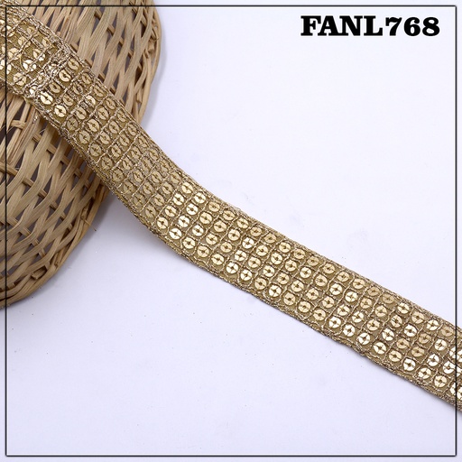 [FANL768-GOLD] Fancy Sequence Lace