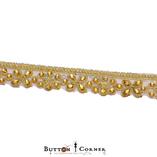 [FANL655-GOLD] Fancy Kundan Lace