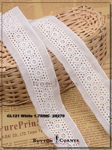 [CL121-WHITE] Cotton Joined Lace