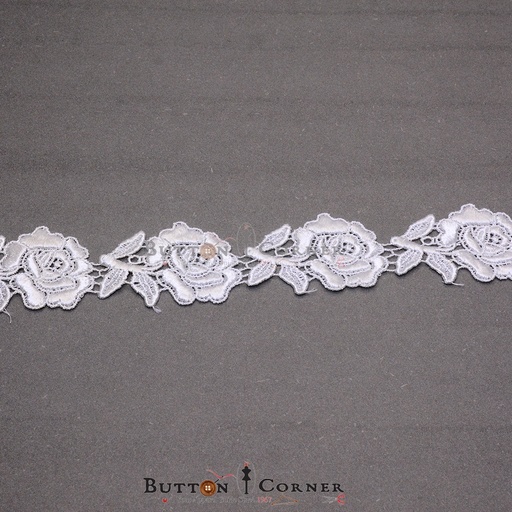 [IF10-WHITE] Flower Shuttle Lace
