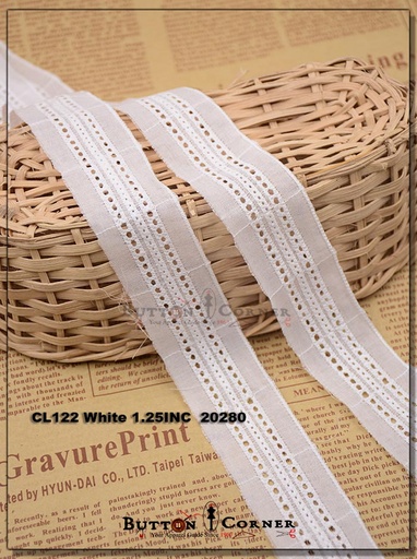 [CL122-WHITE] Cotton Joined Lace