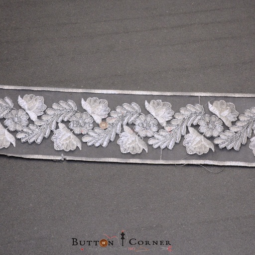 [MYB231-SILVER] Fancy Gota Net Lace