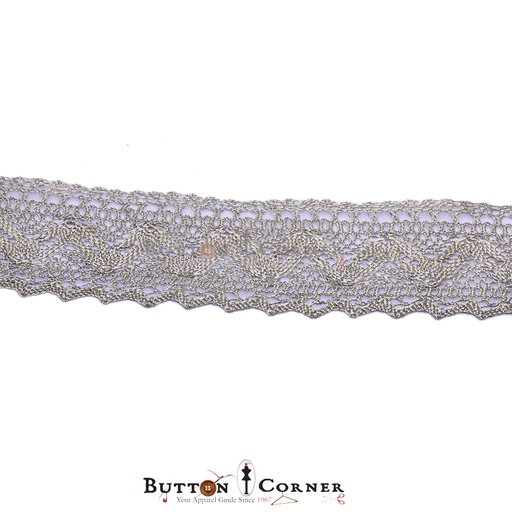 [TCL50 SILVER] Fancy Metallic Yarn Crochet Lace