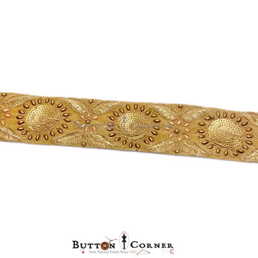 [MYB337-ANTIQUE GOLD] Fancy Sequence lace