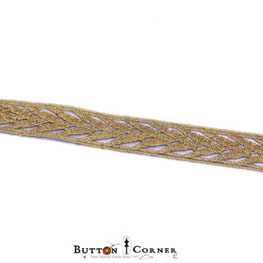 [SHTL259-GOLD] Double Side Metallic Yarn Shuttle Lace