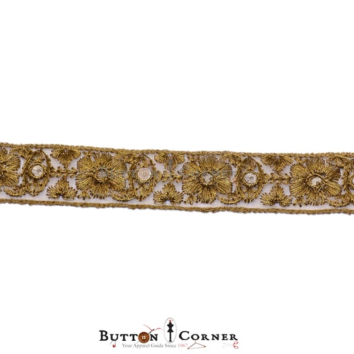 [FANL634-ANTIQUE] Fancy Metallic Yarn Net Lace