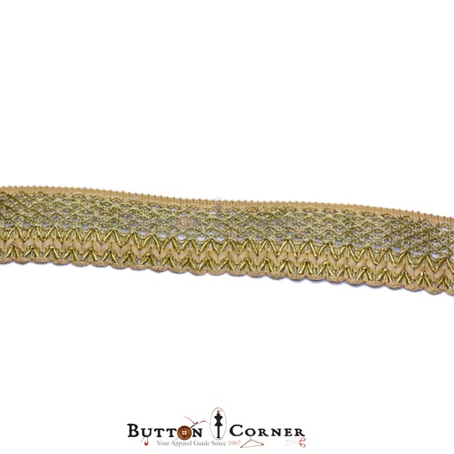 [GOTL321-LIGHT GOLD] Fancy Gota Lace