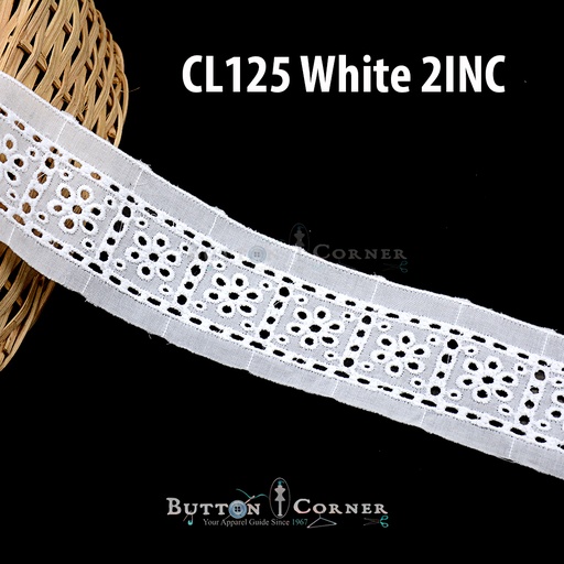 [CL125-WHITE] Cotton Joined Lace