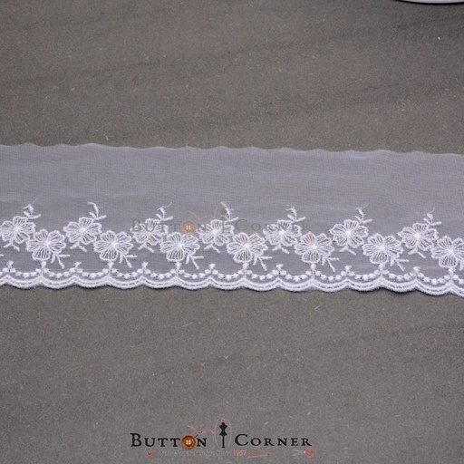 [IF1262-WHITE] One Side Border Net Lace