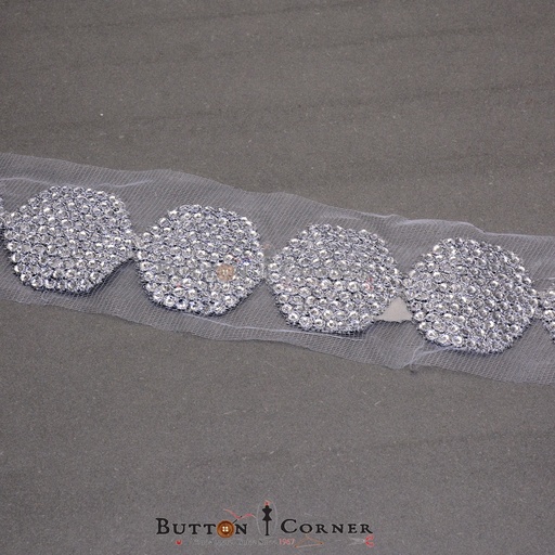 [FANL578-SILVER] Fancy Sequence Net Lace