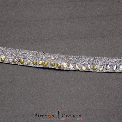 [FANL935-SILVER] Fancy Kundan Lace
