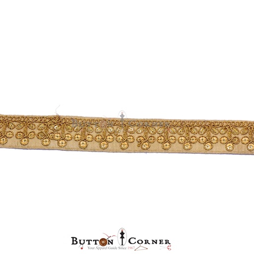 [FANL647-BEIGE] Fancy Sequence Gota Lace