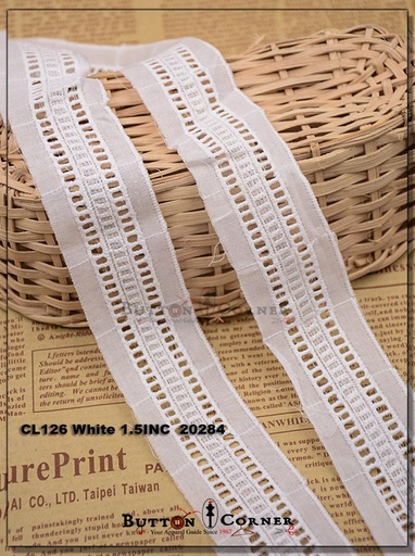 [CL126-WHITE] Cotton Joined Lace