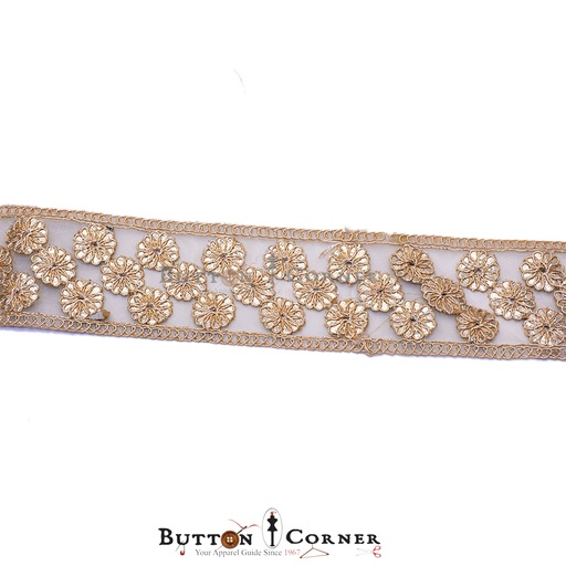 [FANL826 SILVER GOLD] Fancy Gota Net Lace