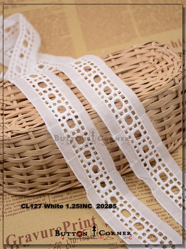 [CL127-WHITE] Cotton Joined Lace