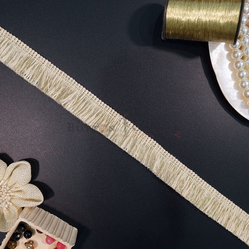 [JL30 CREAM GOLD] Metallic Yarn & Shuttle Hanging Lace