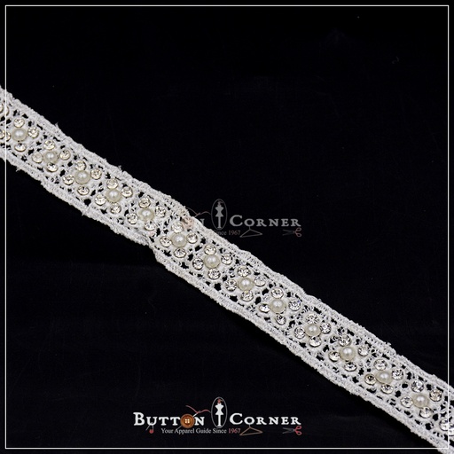 2 Side Border Stone Shuttle Lace