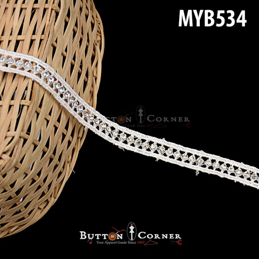 2 Side Border Stone Shuttle Lace