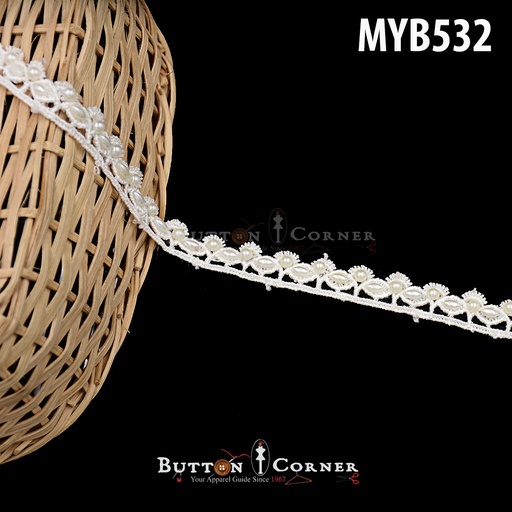 One Side Border Stone Shuttle Lace