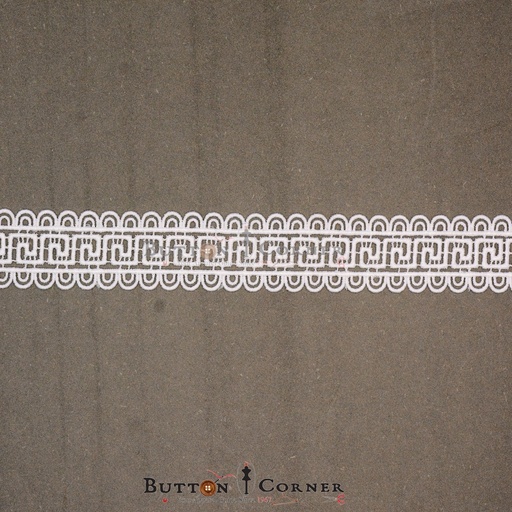 [AY19316-3-WHITE] Double Side Border Shuttle Lace