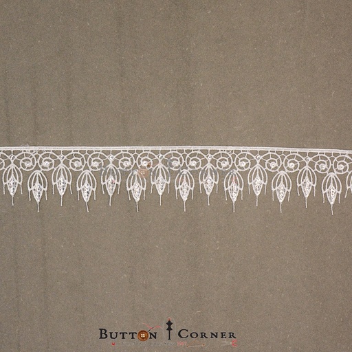 [AY15120-3-WHITE] One Side Border Shuttle Sequence Lace