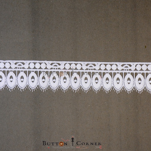 [AL555-WHITE] One Side Border Shuttle Lace