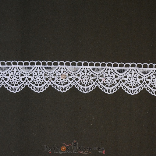 [AY83366-4-WHITE] One Side Border Shuttle Lace