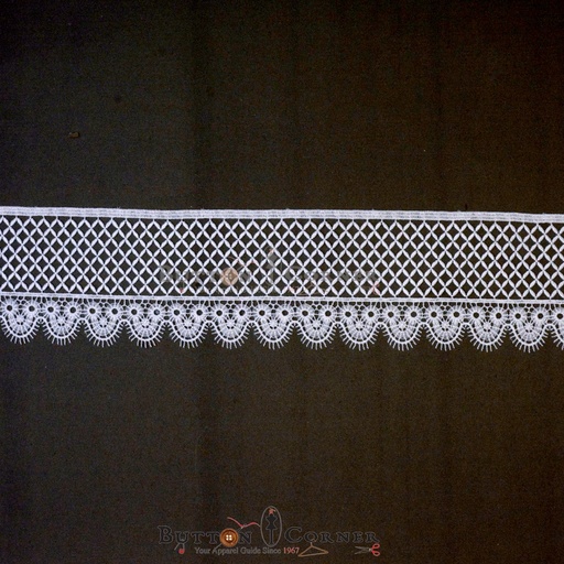 [AY85283-8-WHITE] One Side Border Shuttle Lace