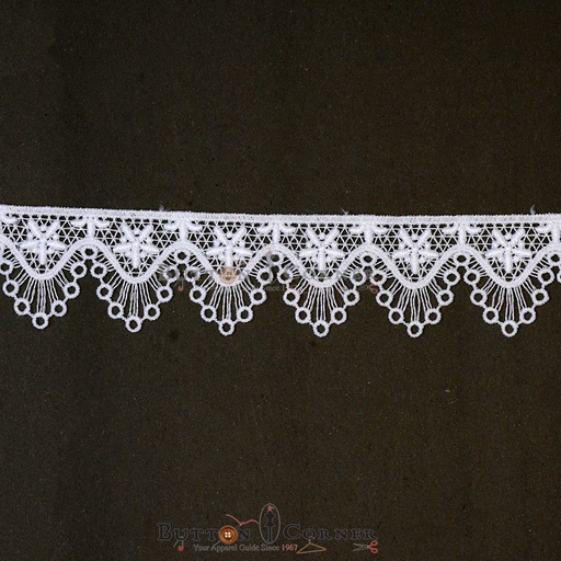 [AY85056-3-WHITE] One Side Border Shuttle Lace