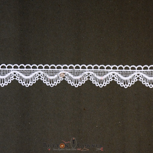 [AY85063-2-WHITE] One Side Border Shuttle Lace