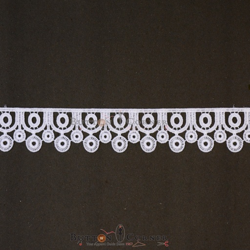 [AY16779-2-WHITE] One Side Border Shuttle Lace