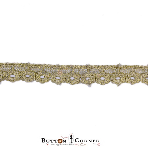 [MYB294 LIGHT GOLD] Metallic Yarn Shuttle Lace