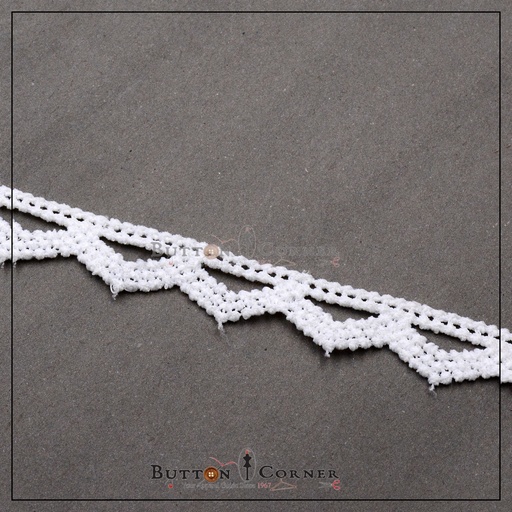 [D3716-WHITE] One Side Border Shuttle Lace